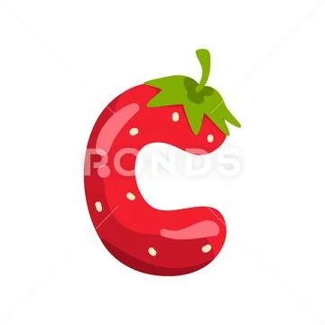 Letter e of english alphabet made from ripe fresh Vector Image