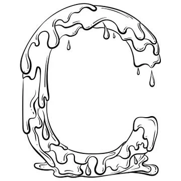Letter C with flow drops Illustrazione stock