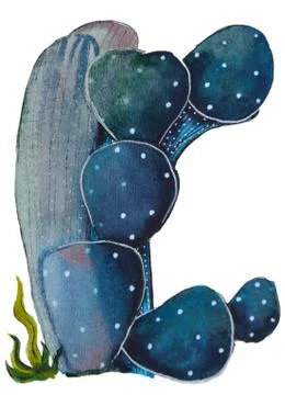 Letter C in the form of a cactus. Design element is perfect for logos, icons Stock Illustration