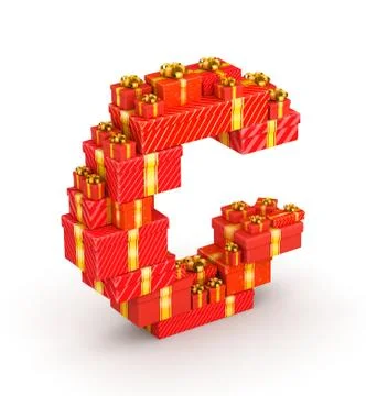Letter C from gifts Illustrazione stock