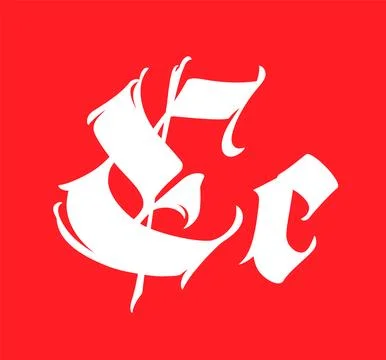 Letter C, in the Gothic style. Vector. Alphabet. Calligraphy and lettering. M Stock Illustration