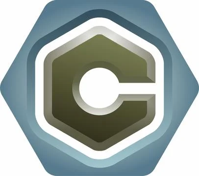 Letter C in Hexagonal bolt Stock Illustration
