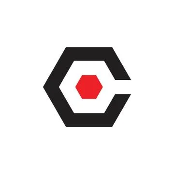 Letter c hexagonal geometric logo vector Stock Illustration