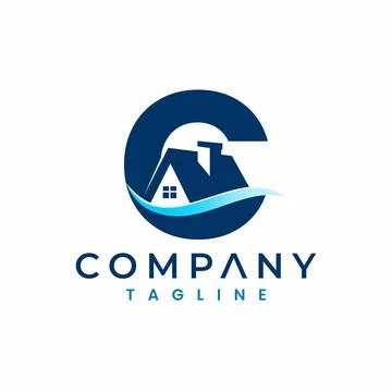 Letter C House Logo , Initial Home Logo Stock Illustration