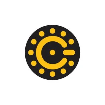 Letter c light dots simple logo Stock Illustration