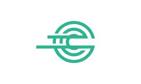 Letter c line circle modern fast logo symbol icon vector graphic design Illustrazione stock