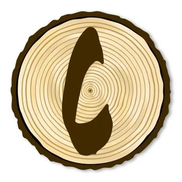 Letter C Log End Stock Illustration