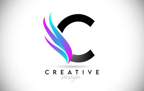 Letter C Logo with creative gradient swooshes. Creative elegant letter C with Stock-Illustration