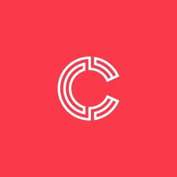 Letter C logo. creative line art letter C logo design . clean and modern colo Stock Illustration