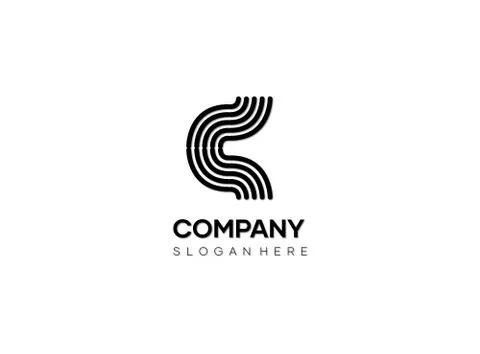 Letter C logo design, modern minimal vector logo, letter C symbol with abstra Illustrazione stock