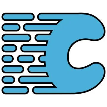 Letter c logo fast speed move, letter c fast symbol Stock Illustration