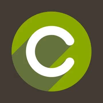 Letter C Logo Flat Icon Style. Vector 库存插图