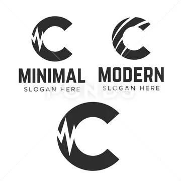 Letter C logo icon design template. Letter C vector line logo: Royalty ...