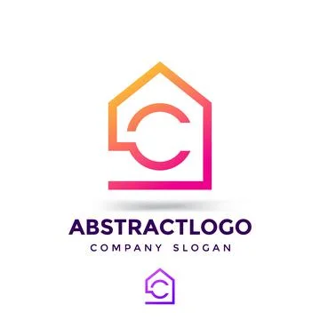 Letter C logo Icon monogram for real estate Illustrazione stock