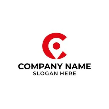 Letter C logo with location icon. C pointer logo template, gps logo initial Stock Illustration