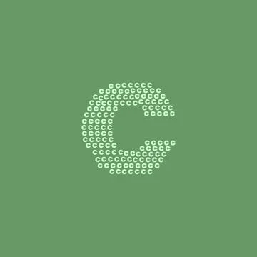 Letter C logo with pixel pattern Illustrazione stock