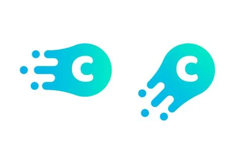 Letter C logo template of abstract liquid bubble shape for modern company. Ve Illustrazione stock