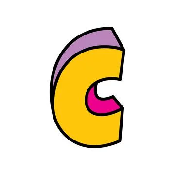 Letter C logo vector colorful playful isolated on white background Stock Illustration