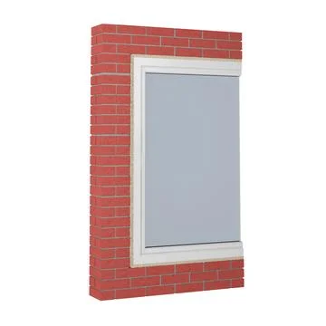 Letter C made of bricks and a fragment of window Stock Illustration