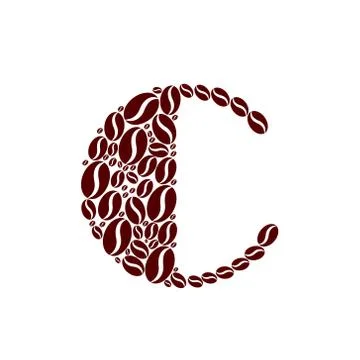 Letter c made of coffee beans vector set Stock Illustration