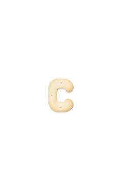 Letter C made of cracker cookie Stock Photos