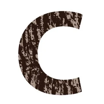Letter c made from oak bark Stock-Illustration