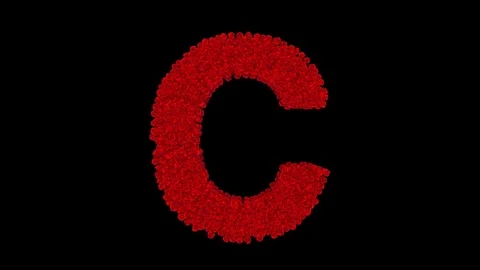 Letter C made of red roses Stock Footage 74167335