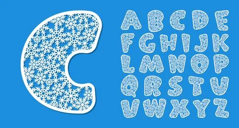 Letter C made from snowflakes.  Stock Illustration