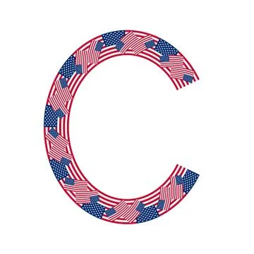 Letter c made of usa flags Stock Illustration