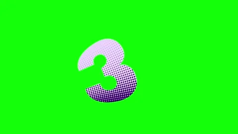 The letter c is made up of white dots and a number 3 on green screen animated Stock-Footage 346144394