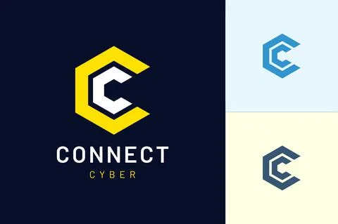 Letter C modern Logo template represents connection and digital for the tech  Stock Illustration