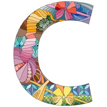 Letter C monogram, engraving design. Vector illustration. Stock Illustration