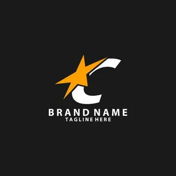 Letter C monogram star design logo Stock Illustration