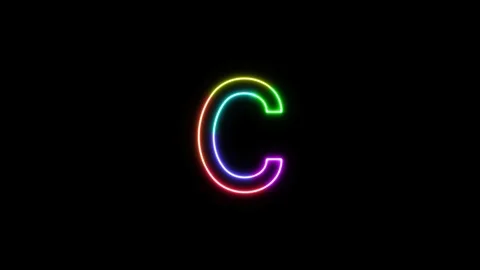 neon letter c