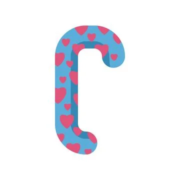 Letter c with pink hearts pattern design Stock Illustration