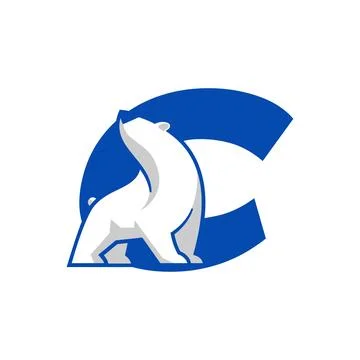 Letter C with polar bear Stock Illustration