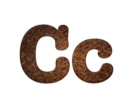 Letter c rusty metal. Stock Illustration