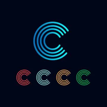 Letter C Set Logo template vector illustration ready use for technology Stock Illustration