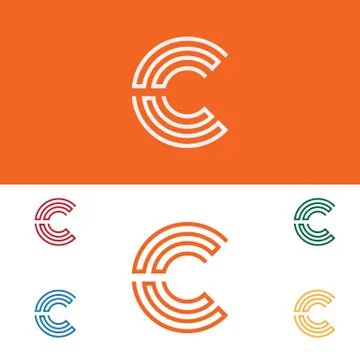 Letter C Set Logo template vector illustration ready use for technology Stock Illustration