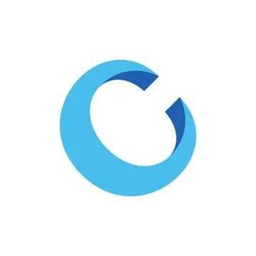 Letter c simple 3d curves logo vector Stock Illustration