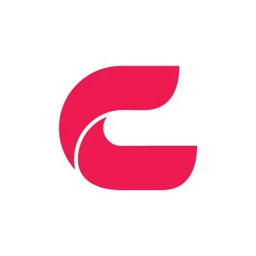 Letter c simple curves 3d logo vector Stock Illustration