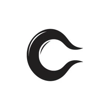 Letter c simple curves logo vector Illustrazione stock
