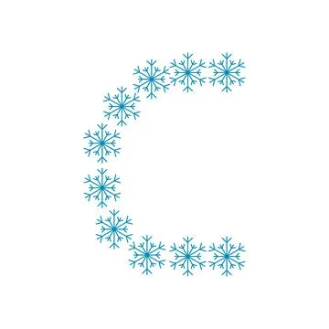 Letter C from snowflakes Stock Illustration