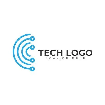 Letter c tech logo Stock Illustration