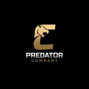 Letter C Tiger, Predator Logo Design Vector Stock Illustration