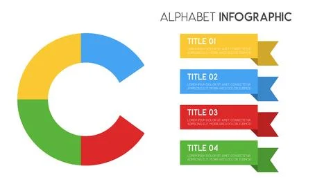 Letter C vector alphabet and other elements for infographics イラスト素材