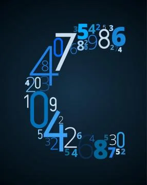Letter C, vector font from numbers Stock Illustration