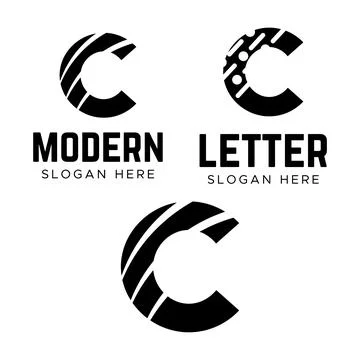 Letter C vector line logo. Minimalism C logotype Stock Illustration