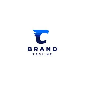 Letter C with Wing Logo Design Stock Illustration