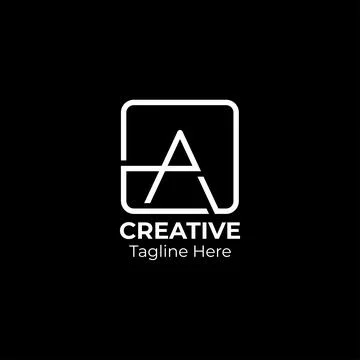 A letter calligraphic minimal monogram Stock Illustration